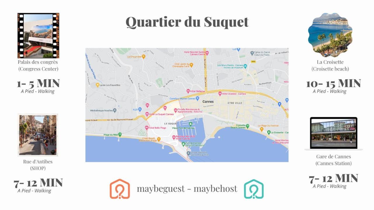 C054-Bel Appartement Lumineux Au Coeur Du Suquet 戛纳 外观 照片